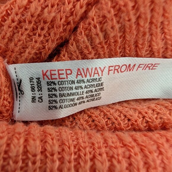 FP Beach Free People Womens Size S Orange Malibu Pullover Ribbed Surf Sweater - Picture 8 of 10